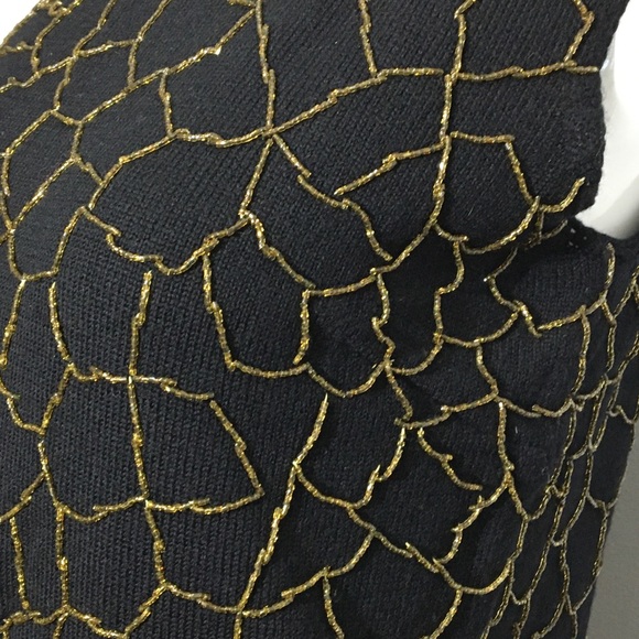 Vintage European Sleeveless Beaded Knit Top - Picture 4 of 13